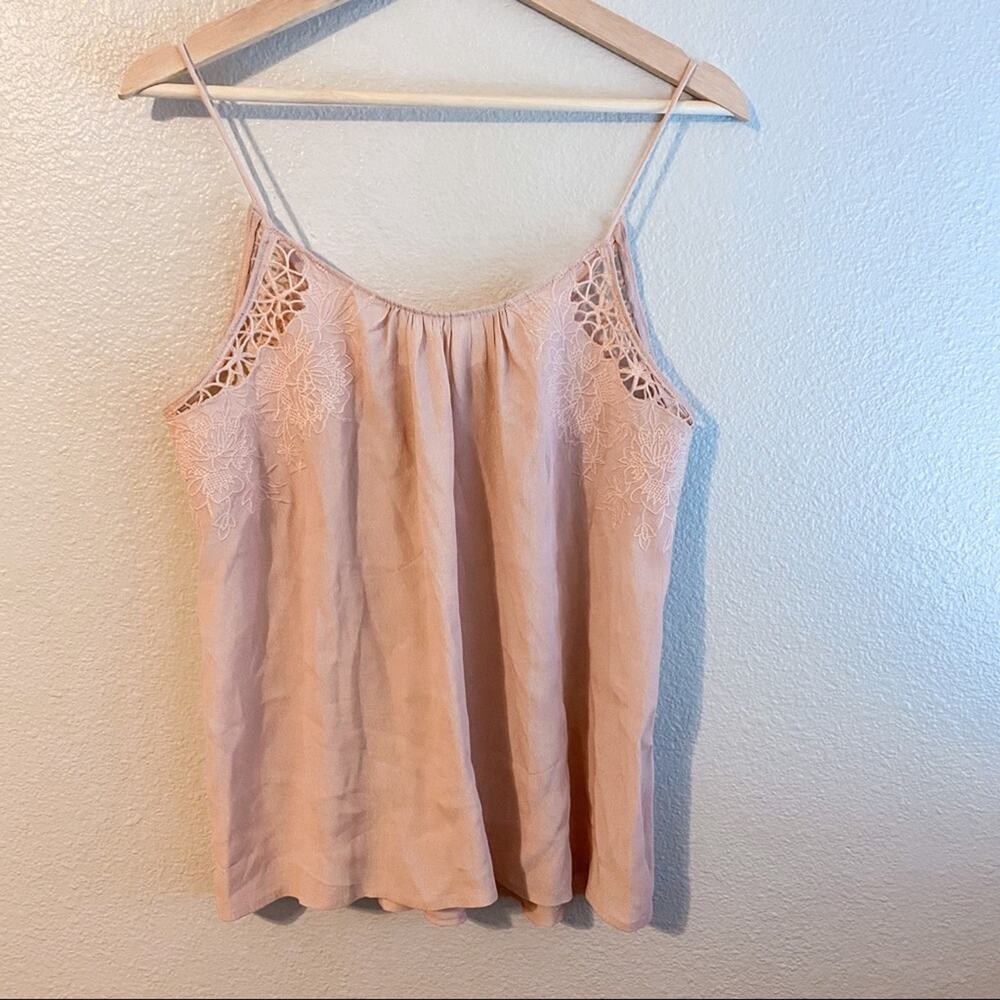 ASTR Pink Eyelet Embroidered Tank Top - Picture 1 of 4